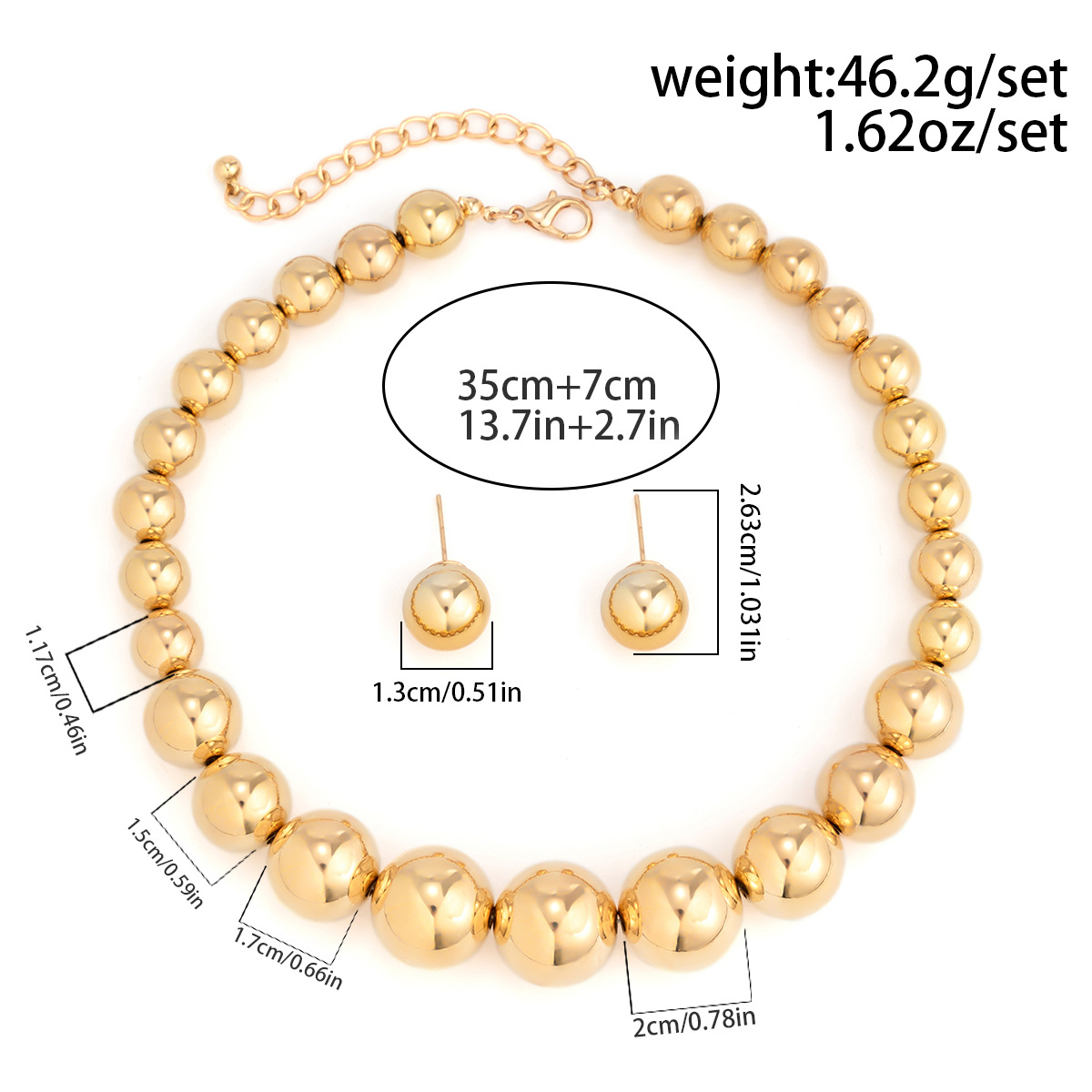 Boho Boho Euopean And Ameican Coss-Bode Jewely Exaggeated Big Beads Fashion Shot Necklace Punk Style Imitation Peal_voghion.com