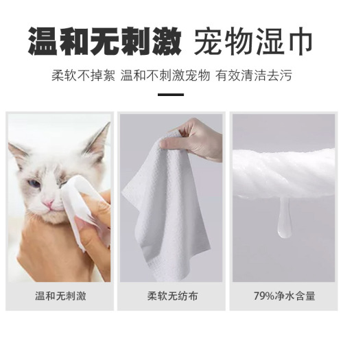 Pet Wet Wipes Wholesale Factory, Wash-Free Quick Tear Stain and Ear Wax Removal Cat and Dog Care Nail Wipe Bottom Cleaning Wet Wipes