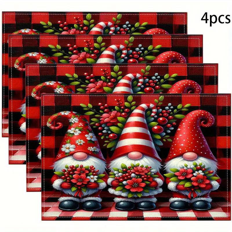 temu クロスボーダー クリスマス 新しいリネン プレースマット ホリデー パーティー パーティー デコレーション カップ 防汚断熱テーブルマット|undefined