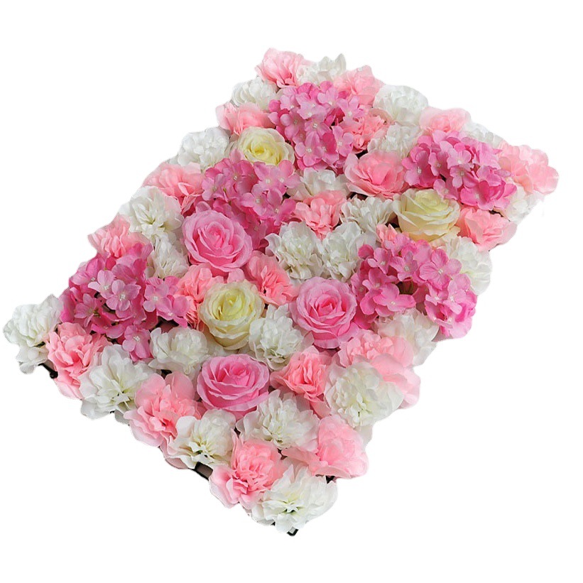 Flor artificial pared Fondo pared flor artificial Rosa cabeza plástico flor decoración boda seda flor arco Studio imagen pared