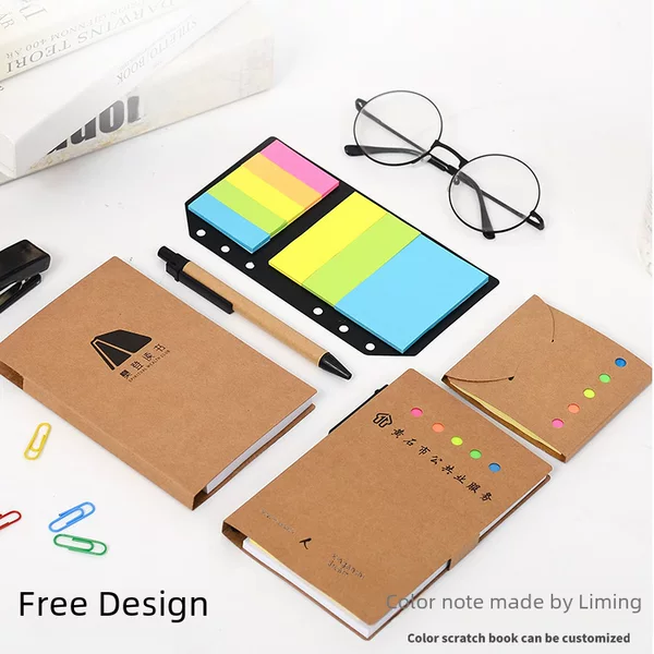 Factory square PET hard shell cover sticky note smiley face special-shaped note book coil combination N times stickers plus logo