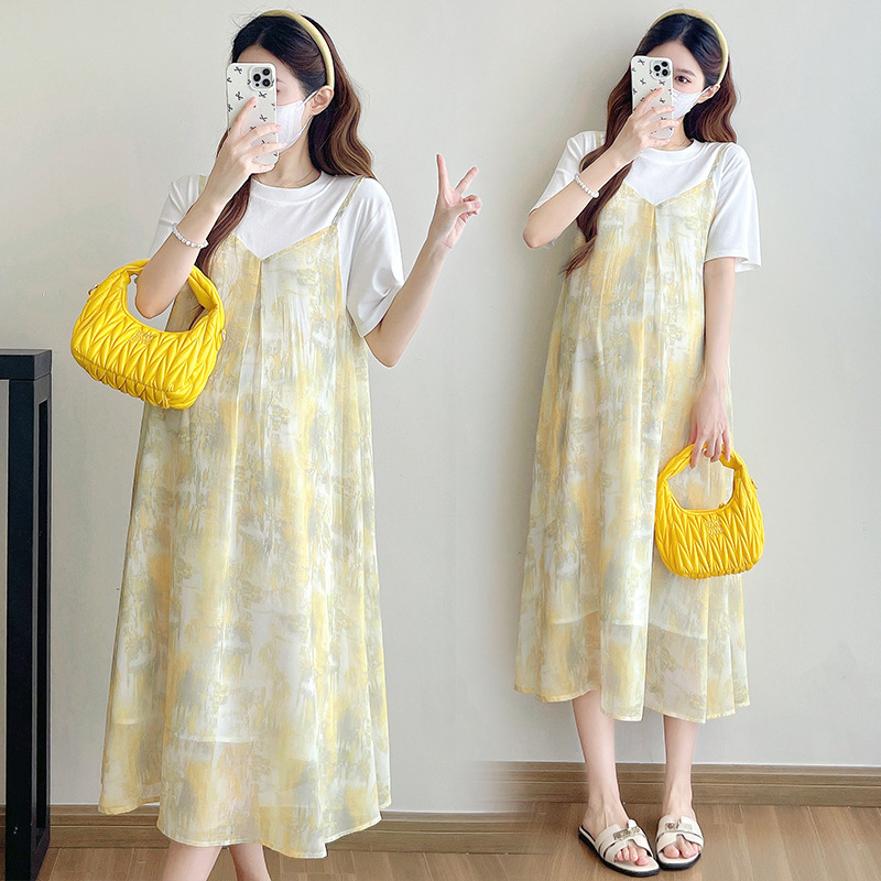 New Style Maternity Dress for Summer, Two-Piece Maternity Dress, Comfortable, Slimming, Gentle Style, Loose-Fitting Plus-Size Dress New Style Maternity Dress for Summer, Two-Piece Maternity Dress, Comfortable, Slimming, Gentle Style, Loose-Fitting Plus-Size Dress