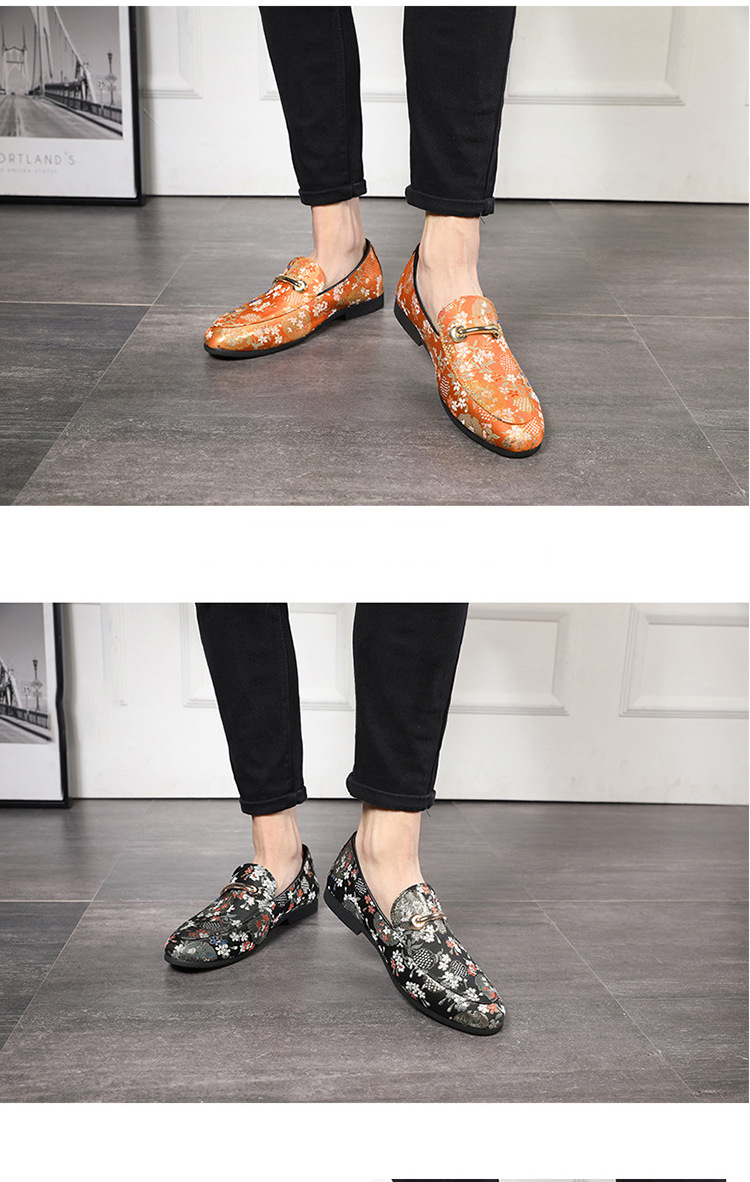 Novi modni čevlji Klasični vezeni moški čevlji s koničastim vzorcem, enojni čevlji z lenim fižonom_voghion.com