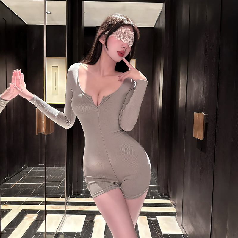 Chao Mu sexy lingerie qqny tight-fitting yoga outfit, flirtatious and alluring, pure desire, seductive one-piece sleepwear Chao Mu sexy lingerie qqny tight-fitting yoga outfit, flirtatious and alluring, pure desire, seductive one-piece sleepwear