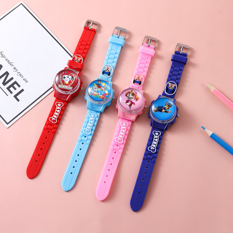 Spot puppy flip rotatable children's watch Ah Qi Mao Mao every day decompression young students cute men's and women's watches