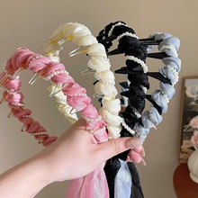 高级感波浪珍珠发箍气质时尚外出发卡百搭简约发带甜美洗脸头箍女