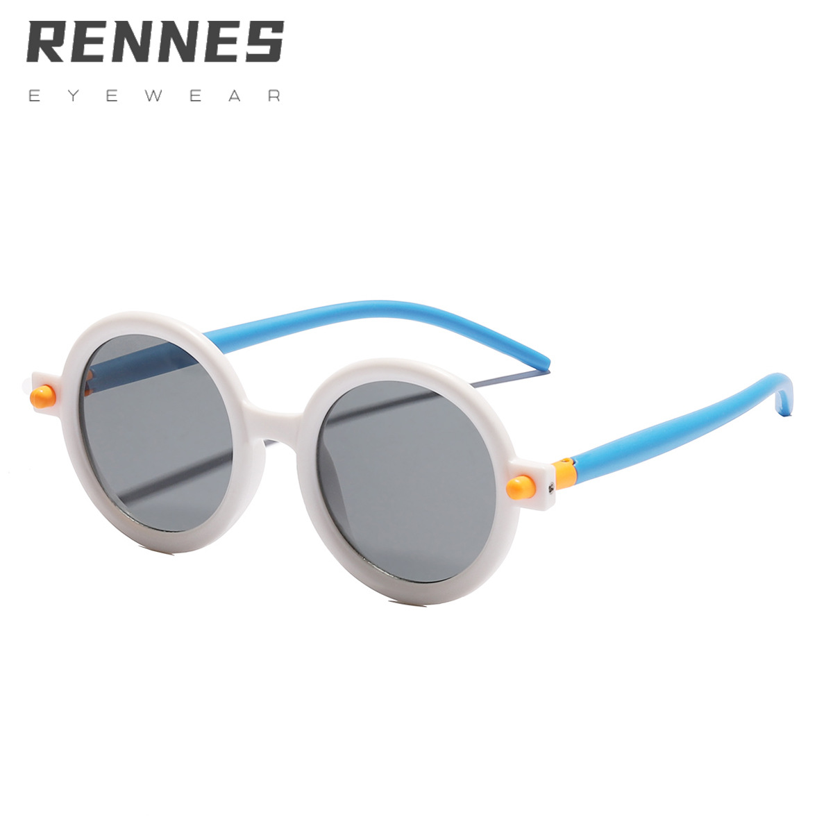 Nuevo europeo y americano personalizado gafas de sol para niños marco redondo contraste color ins estilo gafas de sol para niños gafas de protección solar UV400 gafas