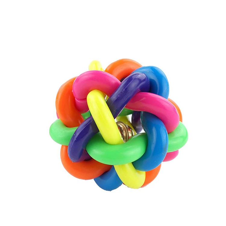 Toy PVC, rainbow small bell with bell, pet, can bite