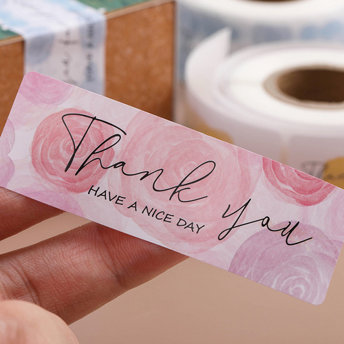 English thank you sticker labels thank you sticker labels outer packaging seal sticker label printing labels wholesale