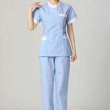 医院新护士服女短袖夏分体套装长袖蓝白全套医护工牙科口腔工作服