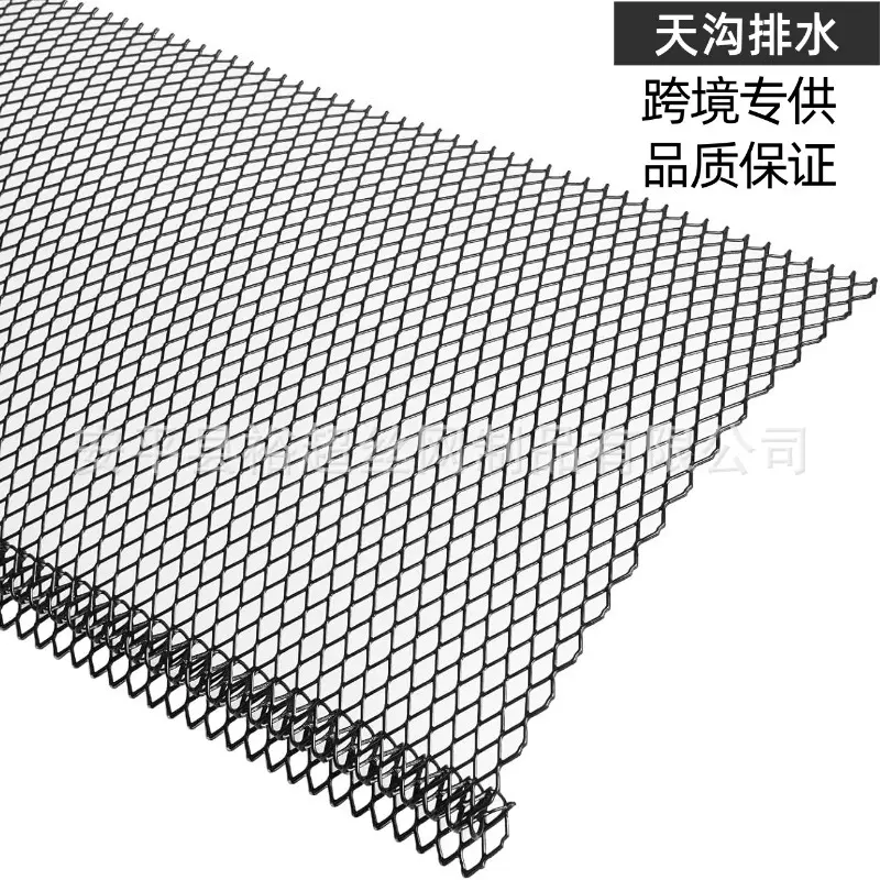 屋檐天沟排水网罩黑色折弯挡树叶防堵落水过滤网铝制跨境