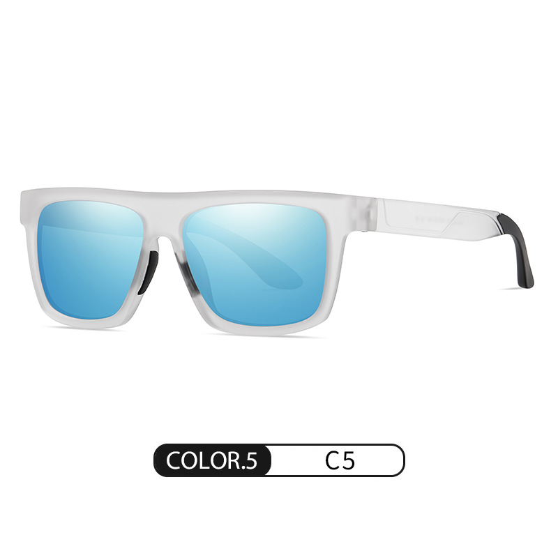 Nuevo espejo polarizador para hombre S11104 moda pintura elástica TR montura cuadrada gafas de sol gafas de sol anti-ultravioleta de pesca