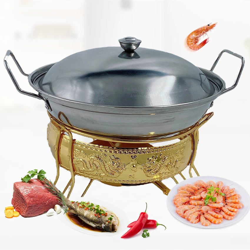 Костюм для спиртовой плиты Круглый Квадратный маленький горячий горшок с подогревом Открытый портативный спиртовой горшок Ресторан сушеный горшок