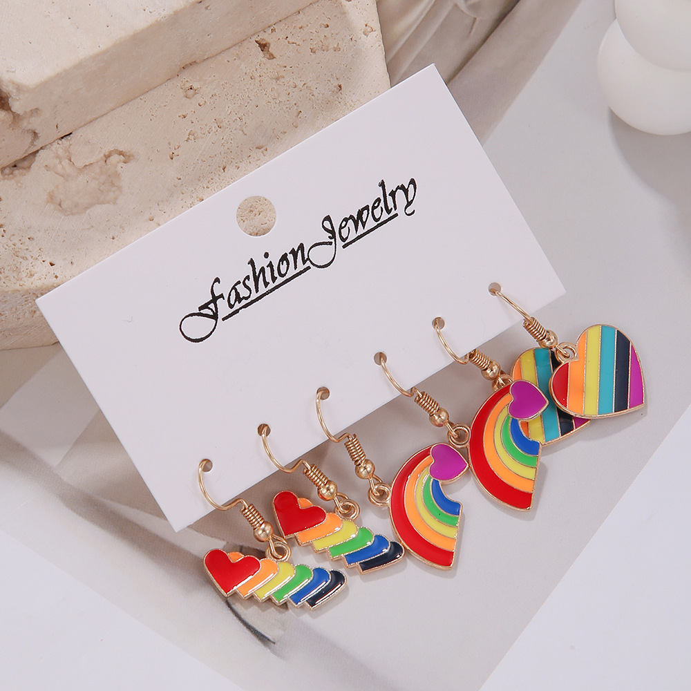 Streetwear Letter Rainbow Alloy Enamel Plating Women's Ear Hook display picture 2