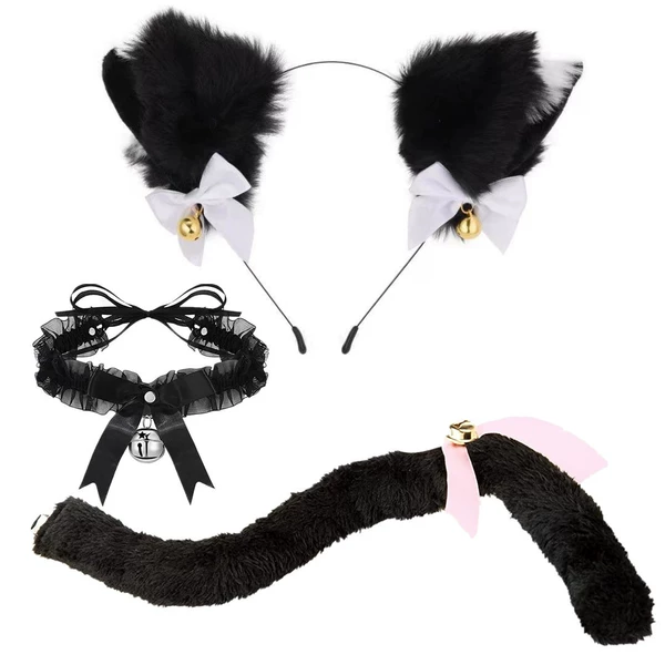 8# black and white + black collar + black tail