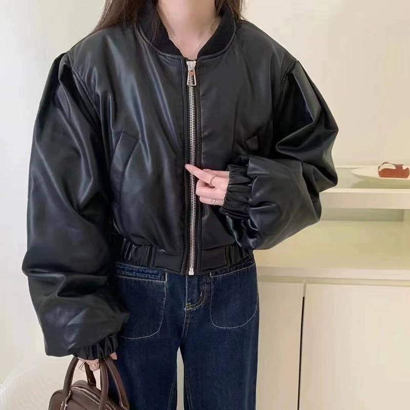 Polyurethane winter down jacket, fashionable baseball small cardigan