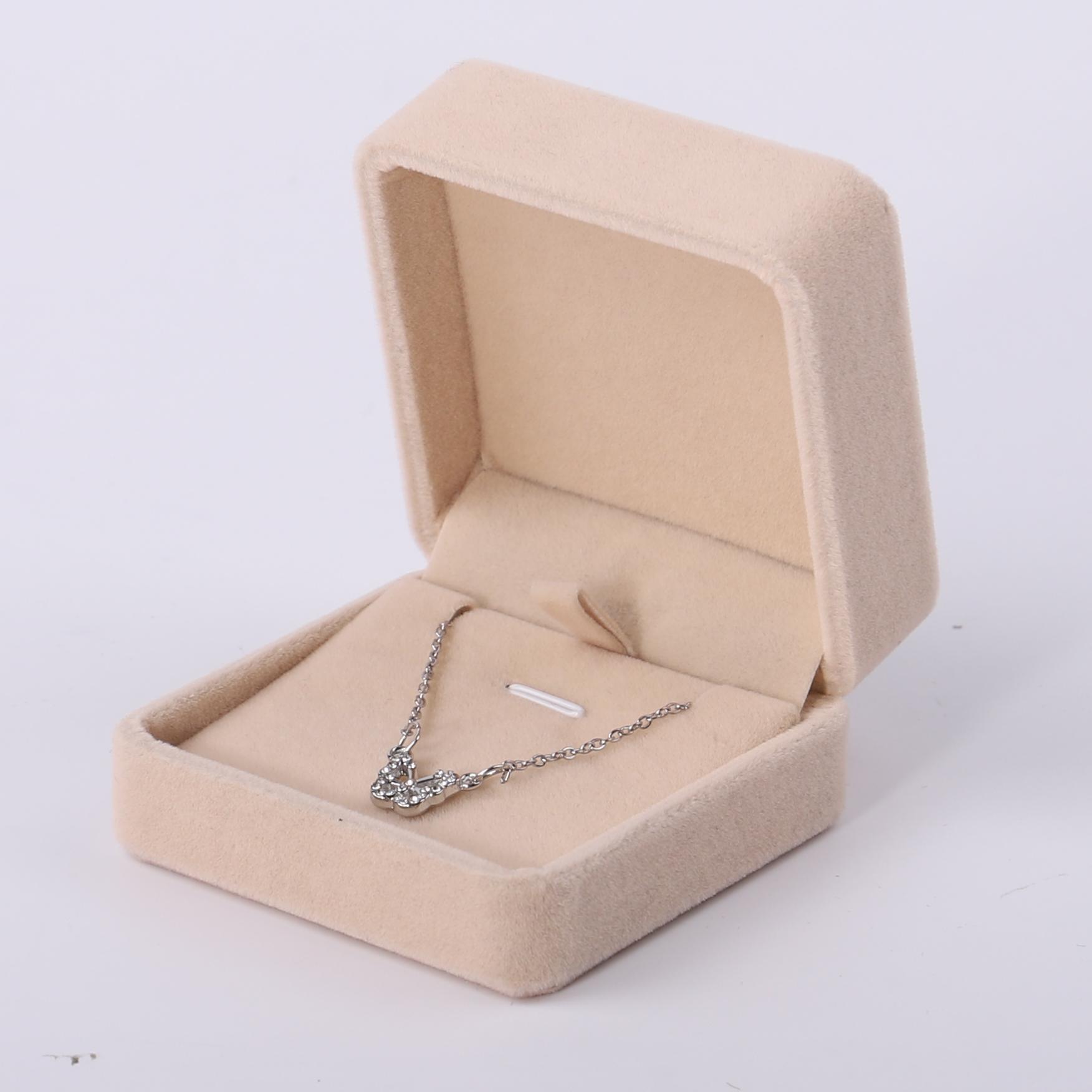 Fuente fábrica venta directa franela joyería caja de embalaje collar pendientes caja de anillo pulsera colgante caja de cadena de mano al por mayor