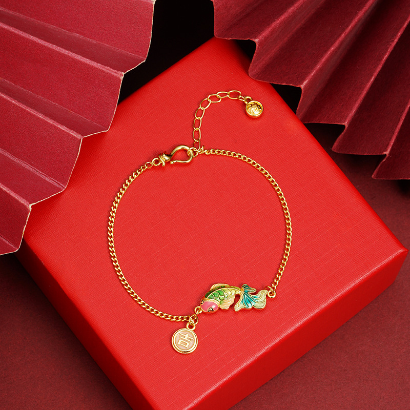 Nuevos productos de pulseras de oro de arena de Vietnam, maras redondas de maras de maras, cuerdas de carpa koi azul, joyas de alta calidad al por mayor.