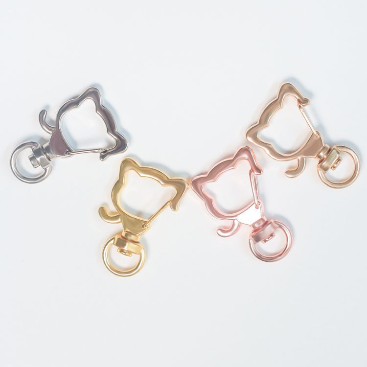 猫頭スプリングキャットバックルDIYペンダントアニマルシリーズアクセサリーキティ猫型キーホルダーおしゃれグッズ