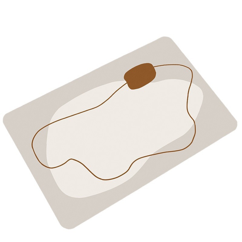 Antislip toiletmat van diatomeeënaarde in Scandinavische stijl, eenvoudige look, waterabsorberend en sneldrogend._voghion.com