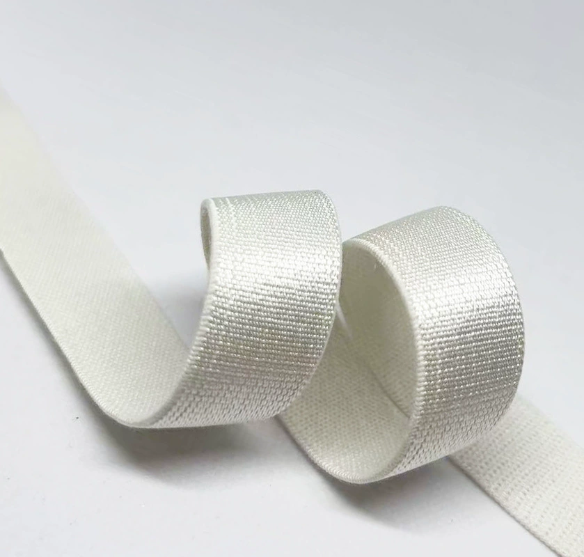 Glossy underwear, velvet straps, elastic bra, 8mm, 2.5mm, polyester, on elastic band