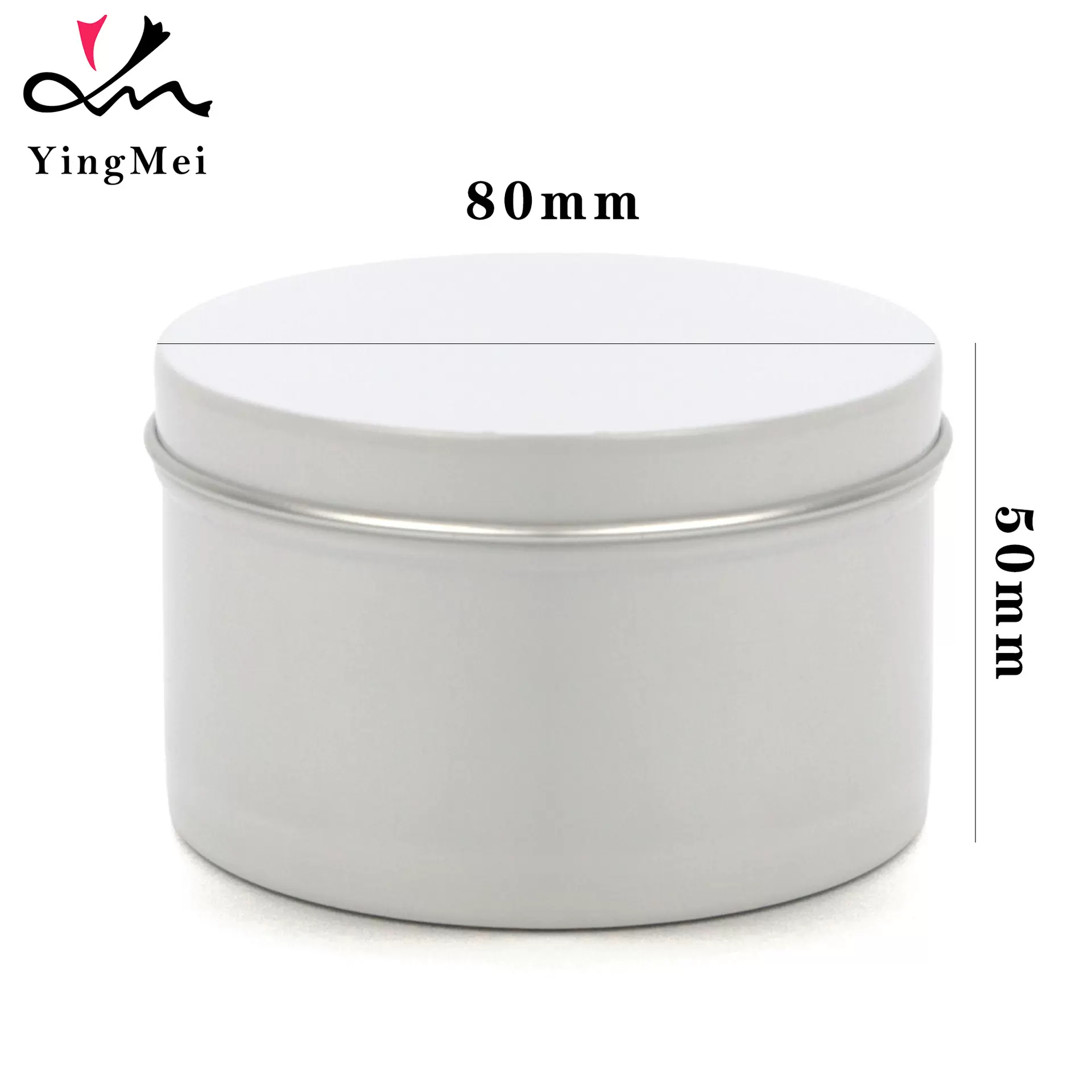 厂家直供白色铝盒200ml80×50mm天地铝罐 蜡烛小罐茶叶花茶金属罐