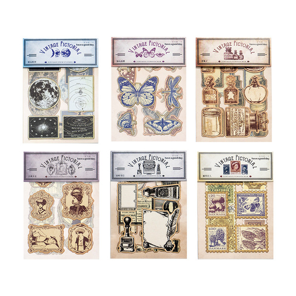 The beautiful one day waste sticker antique pictorial series retro…