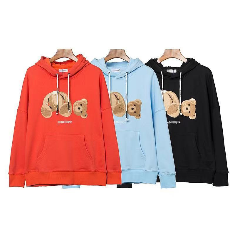 Wholesale cross-border fashion brand Palm Angel broken bear embroidered hooded sweater men and women couple bf loose hoodie coat