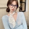 10# beige polka dot thin silk scarf about 145cm