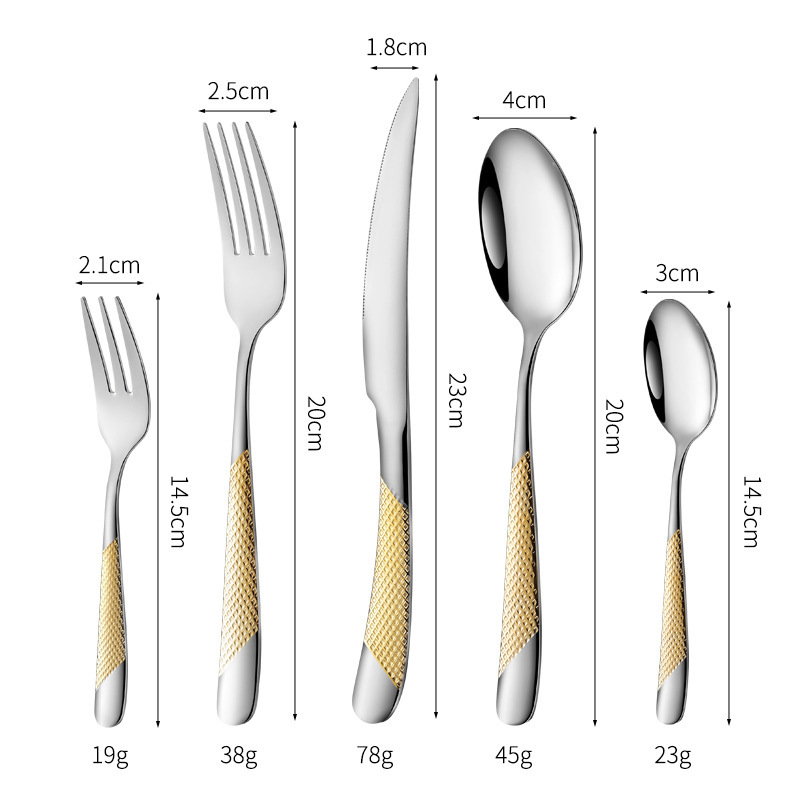 Cuchillo de cubierta de acero inoxidable de estrellas transfronterizas cuchillo de cubierta de hotel cuchillo de filete de cubierta occidental engrosado set 5 piezas al por mayor