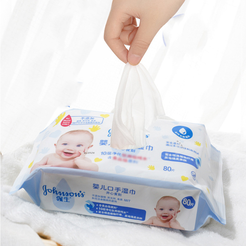 強生児爽潔湿巾口手湿巾80枚 * 3包特恵装楽しい食刻口手湿巾10枚|undefined