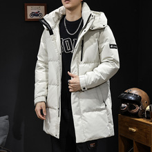 长款鸭绒羽绒服男冬季2025新款加厚保暖连帽男士秋冬款潮外套大码