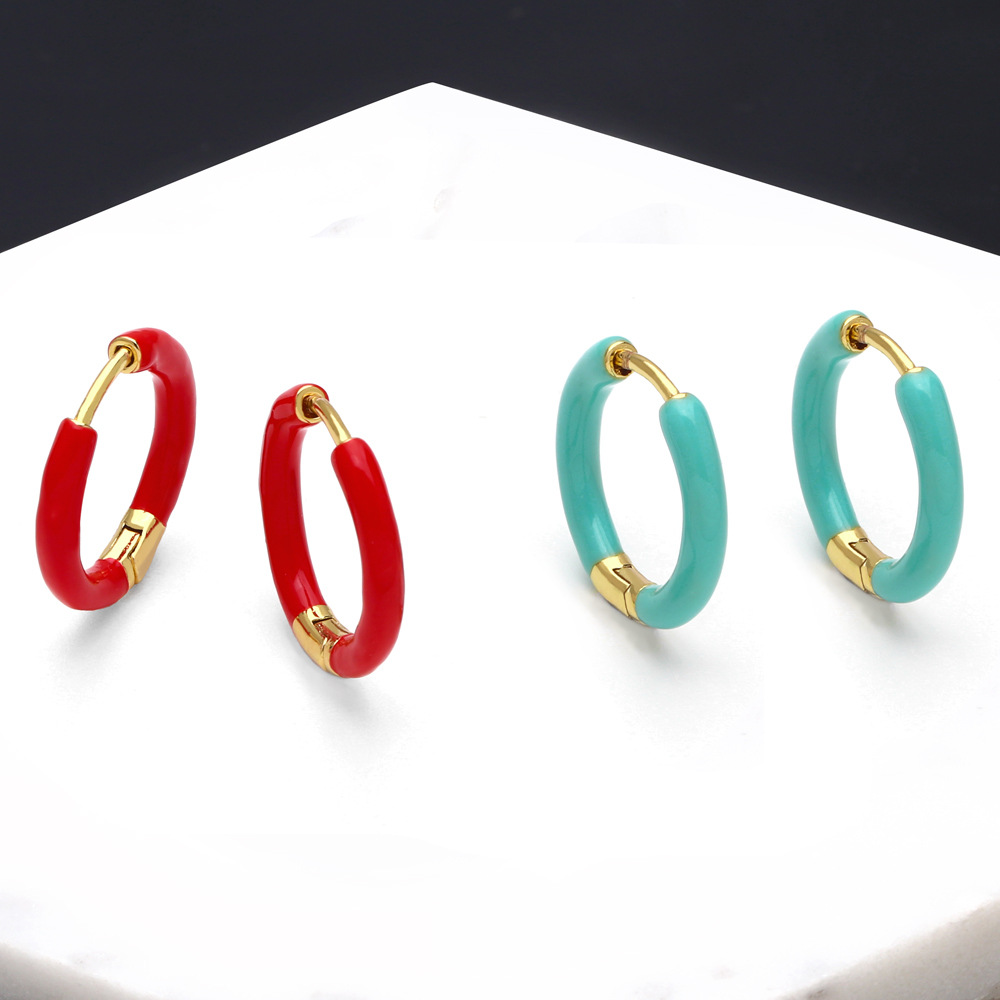 Fashion Geometric Copper Earrings Stoving Varnish Plating Copper Earrings