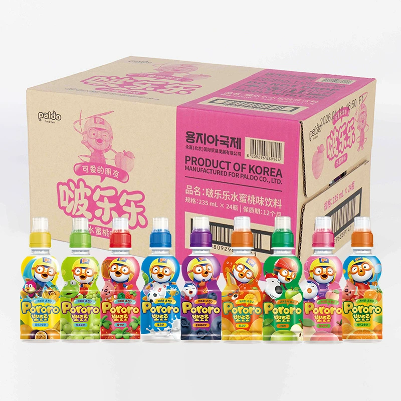 Beverage (Pororo) 235 ml bottles — 24-pack assorted fruit flavors