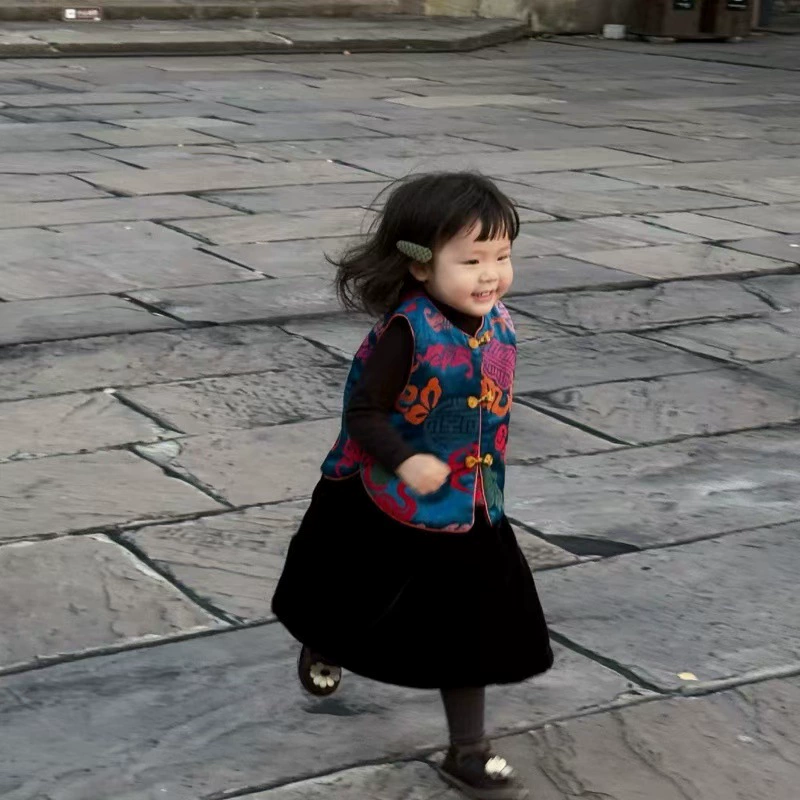 Hanfu мужской и женский детский костюм Tang осенний костюм китайский стиль новый китайский детский синий жилет детское пальто Праздник середины осени