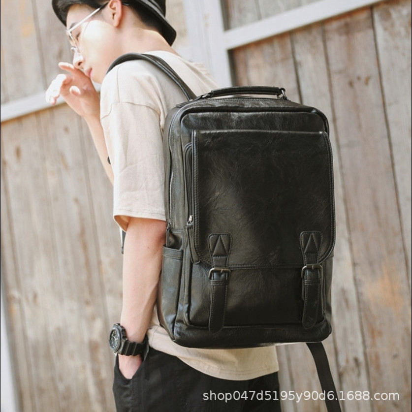 スポットメーカー直販2024新型韓国版ファッションファッション男性式ランドセル学生旅行PUバッグ男性