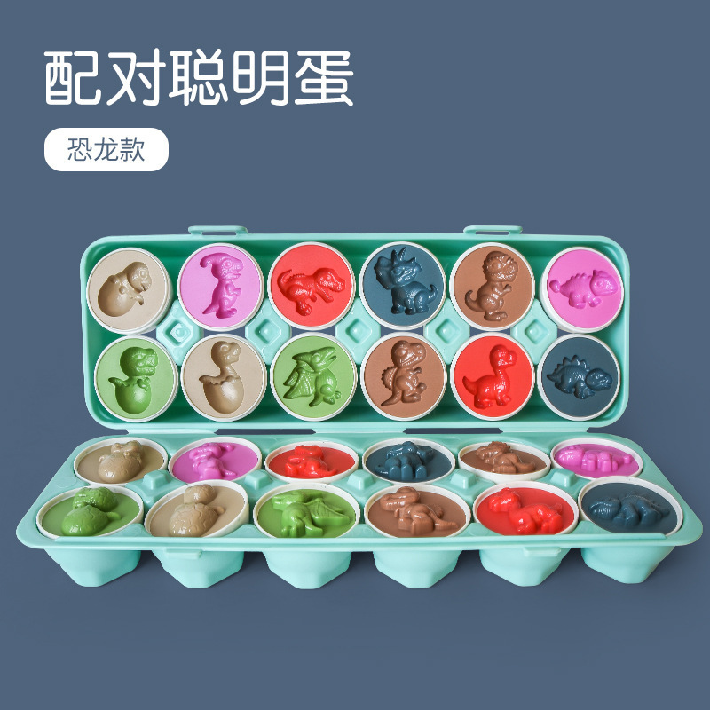 Huevo inteligente transfronterizo que coincide con el color de reconocimiento de huevo retorcido educación temprana educativa infantil montado caja de huevo de simulación de juguete