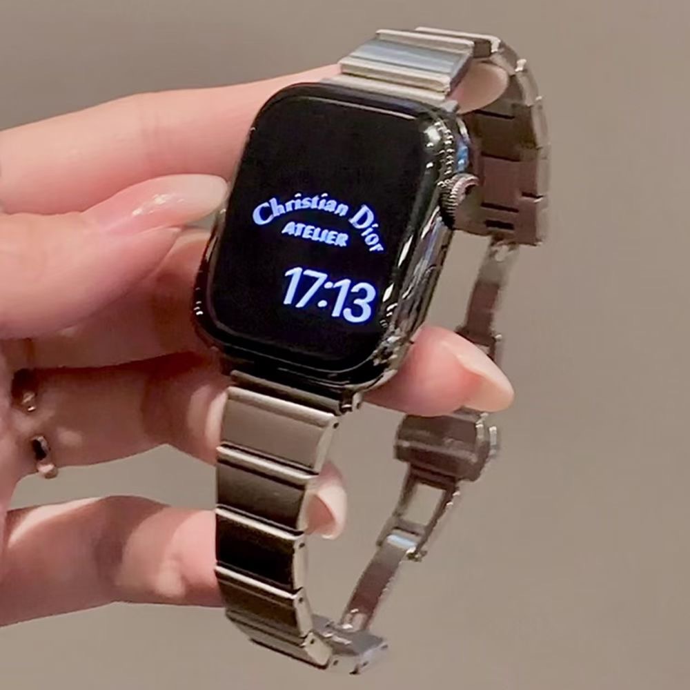 一珠方块小蛮腰金属表带适用苹果手表iwatch12代11/10SE