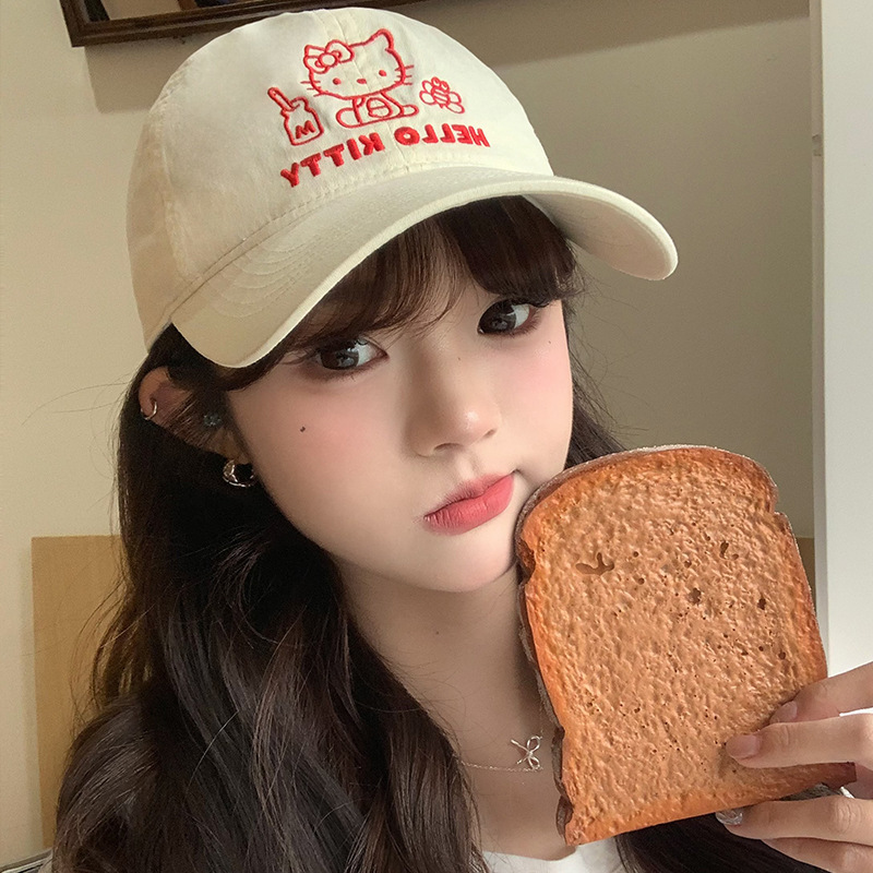 ハローキティシリーズ本物のかわいい漫画デイリーマッチング大人の野球帽漁師帽子フルプリント日焼け止めサンシェードかわいい|undefined