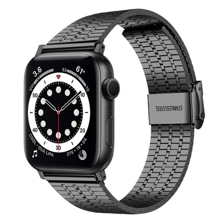 Aplicable para Apple Watch 38 - 49mm siete perlas de hebilla correa de acero inoxidable metal finamente trenzado enlaces de cadena