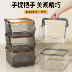 桌面收纳盒大容量可叠加零食杂物化妆品整理筐办公室多功能收纳篮