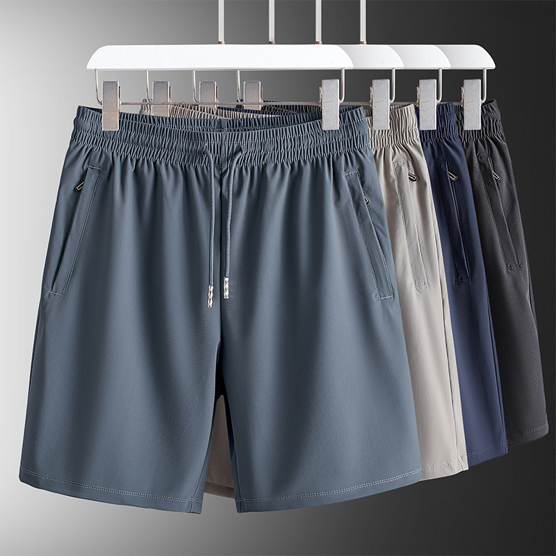 Summer Ice Silk Pants Men's Quick-drying Shorts Men's Thin Elastic Breathable Outdoor Running Pants Loose Sports Pants
