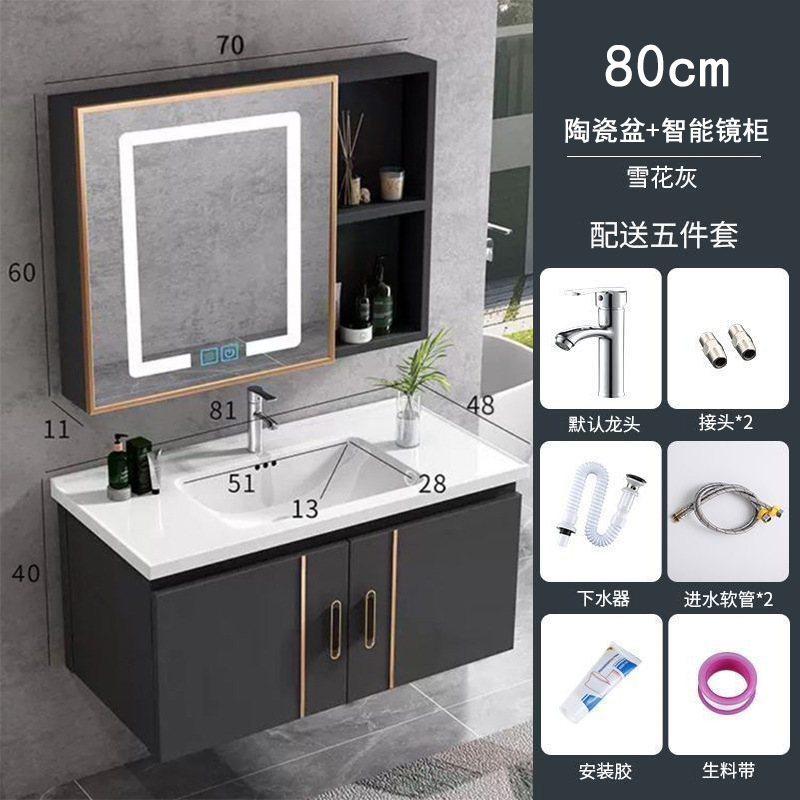 Espacio aluminio tocador tocador tocador tocador armario integrado tabla de roca encimera lavabo lavabo mueble de baño mueble de baño