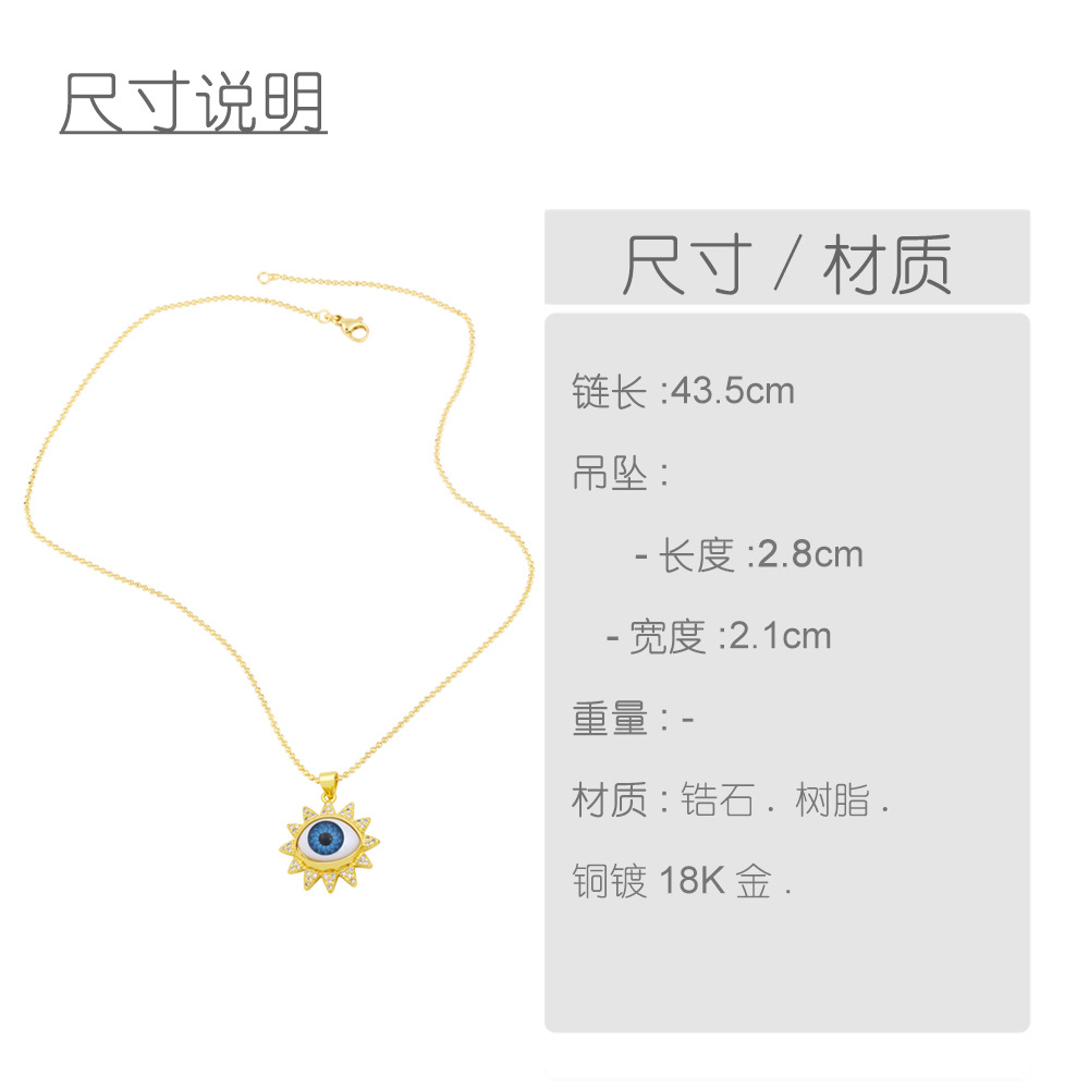 Devilu0027s Eye Pendant Necklace New Clavicle Chain Micro-inlaid Zircon Eyelash Necklace