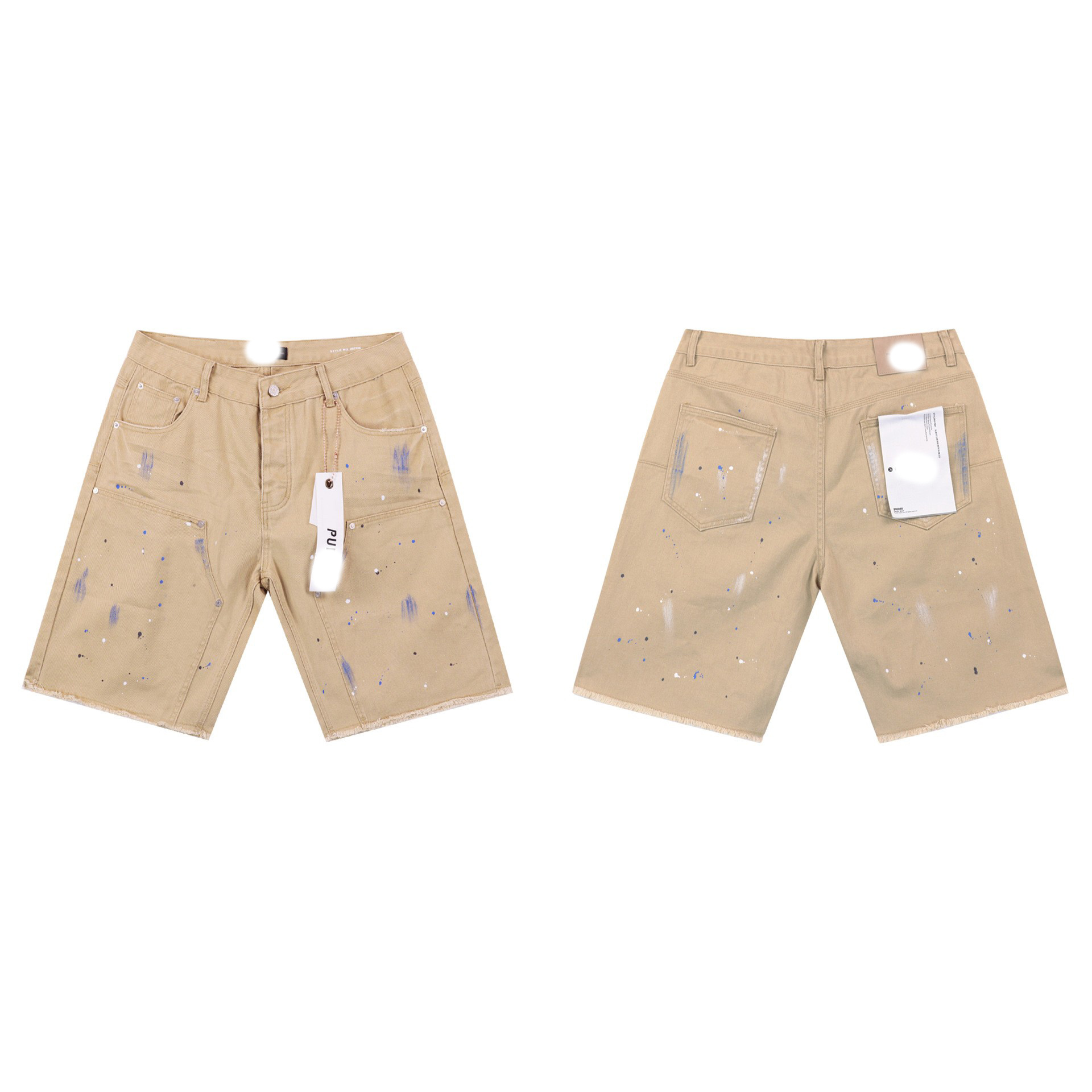 Marca de moda transfronteriza JB purple verano rectas vaqueros lavados de agua para hacer viejos agujeros vaqueros de hombre pantalones cortos de caño purple