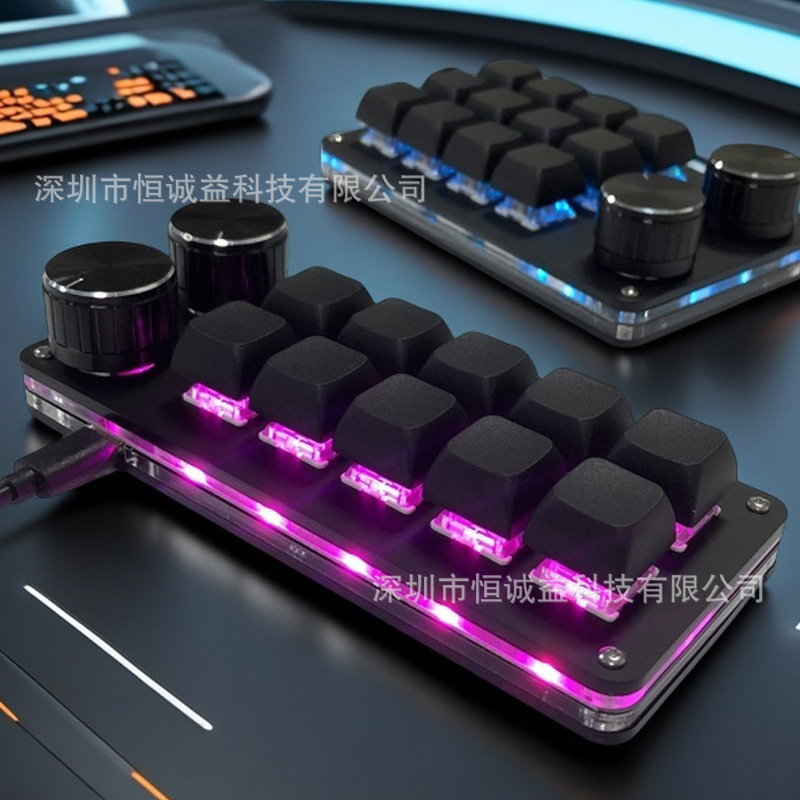 Mechanical Mini Keyboard with Blue Switches, Red Switches, Hot-Swappable, Ps Editing Shortcut Keys, Customizable Rgb, External Connection