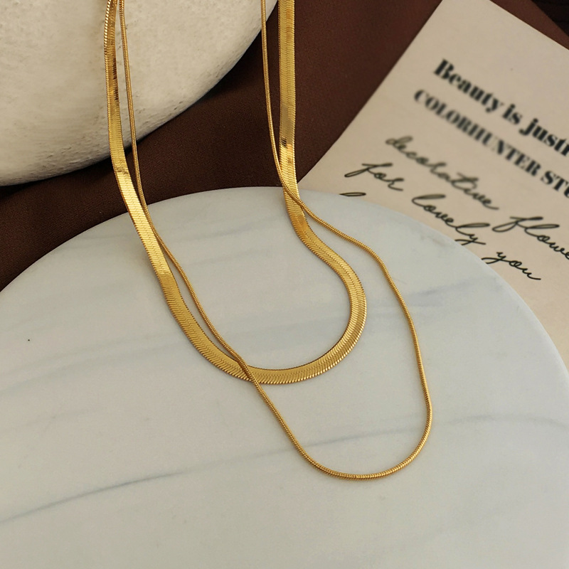 Fashion Snakeskin Copper Layered Necklaces Plating Copper Necklaces