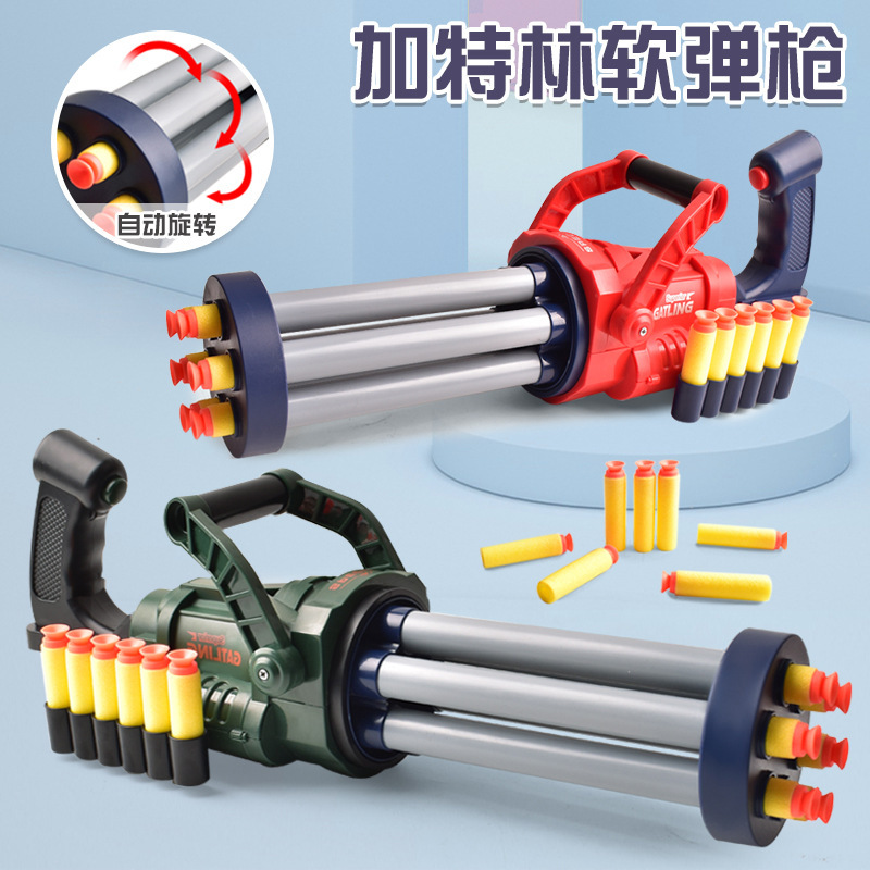 Cross-border Children's Toy Gun Manual Loading EVA Recurring Gatling Soft Bullet Gun Eating Chicken Battle Game Outdoor Male