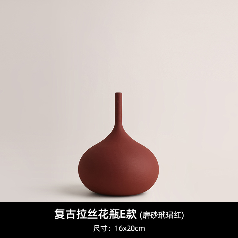 Beihanmei Jingdezhen jarrón de cerámica cepillado hecho a mano retro wabi-ji sala de estar del hogar decoración de Morandi