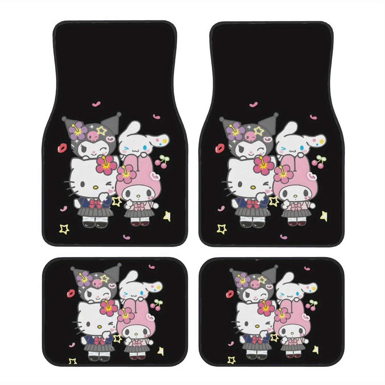 Cross-Border Sanrio Car Floor Mats for Main and Passenger Seats, Front and Rear Floor Mats, Amazon Temu Dropshipping Cartoon Foot Mats
